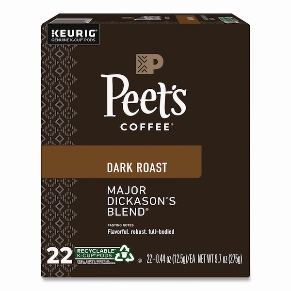 Peets Coffee & Tea Major Dickason's Blend K-Cups, 0.44 oz, 88PK - 65470