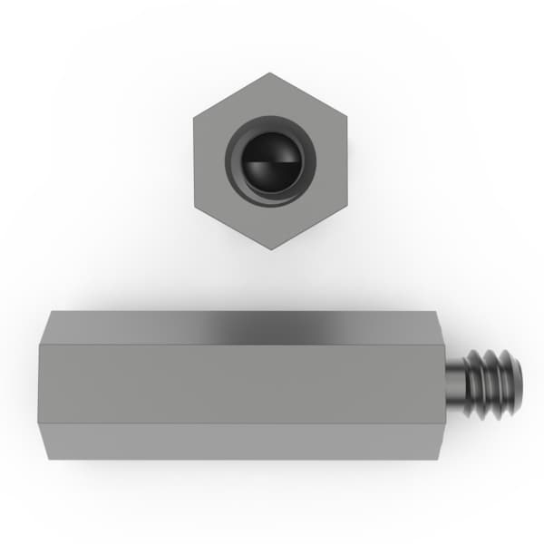 Raf Hex Standoff, #4-40 Thrd Sz, 3/16 in Thrd L Stainless Steel Plain, 3/16" Hex W - 4502T-440-SS