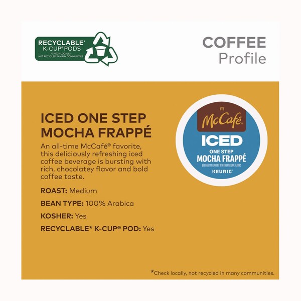 Mccafe Mocha Frappe Iced Coffee Keurig K-Cup Pods, 20PK - 5000372394