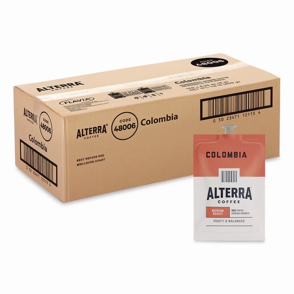 Alterra Coffee Freshpack Pods, Colombia, Medium Roast, 0.28 oz, 100PK - MDRA180