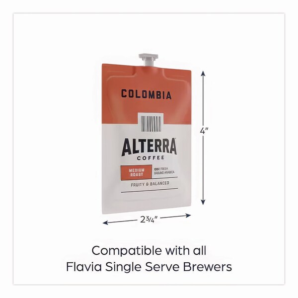 Alterra Coffee Freshpack Pods, Colombia, Medium Roast, 0.28 oz, 100PK - MDRA180