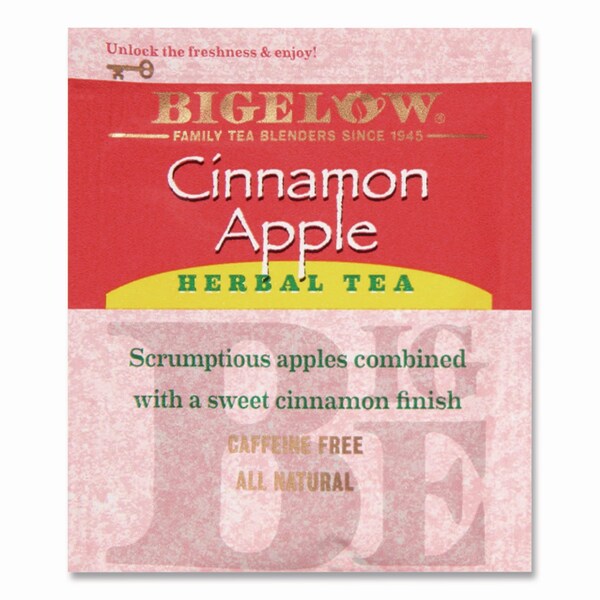 Bigelow Apple Cinnamon Herbal Tea, 0.09 Tea Bag, 28PK - RCB11397