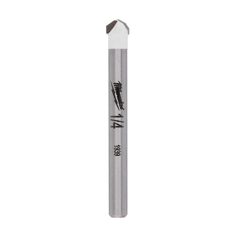 Broca de Carburo de 1/4 de pulgada de Milwaukee para perforar piedra natural, granito, pizarra, cerámica y azulejos de vidrio - 48-20-8992.