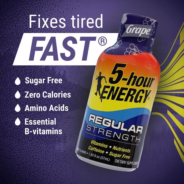 5 Hour Energy 5-hour Energy Regular Strength Sugar Free Grape Energy Shot 1.93 oz - 218123