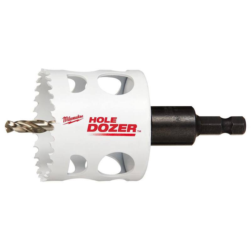 Milwaukee 2-1/8 pulgadas Hole Dozer Sierra de perforación bimetálica con 3/8 pulgadas Arbor y Broca Piloto - 49-56-9668