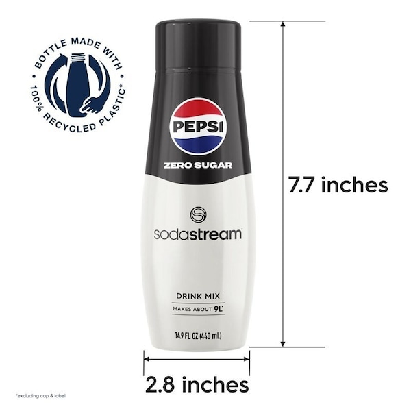 Sodastream Zero Sugar Beverage Mix, Water, Pepsi, 14.9 fl-oz Bottle - 1924202011