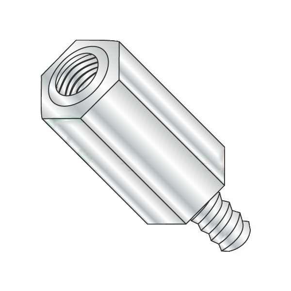 Newport Fasteners Hex Standoff, #4-40 Thrd Sz, Aluminum Plain, 3/16" Hex W, 1000 PK - 472477