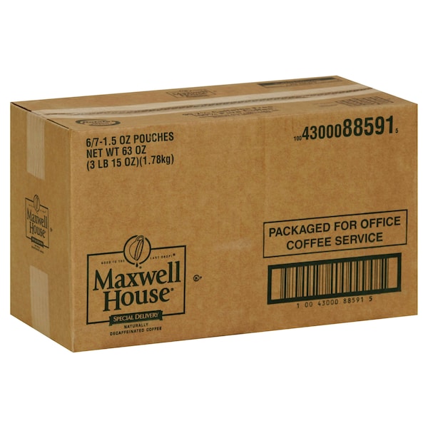 Maxwell House Coffee Special Delivery Decaffeinated Ground Coffee 1.5 oz., PK42 - 10043000885915