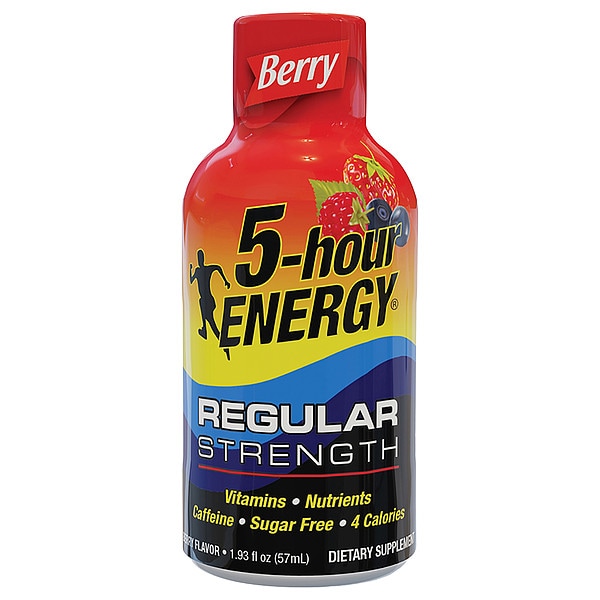 5 Hour Energy Energy Shot, 1.93 oz Net Wt, Liquid, PK4 - 501249