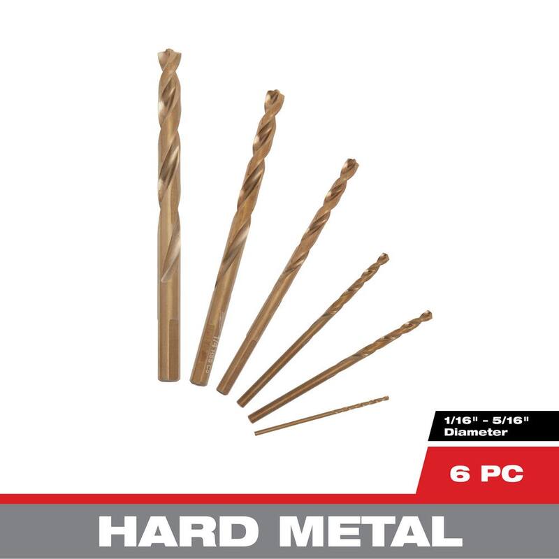Juego de brocas Milwaukee Cobalt Red Helix para taladros (6 piezas) - 48-89-2330