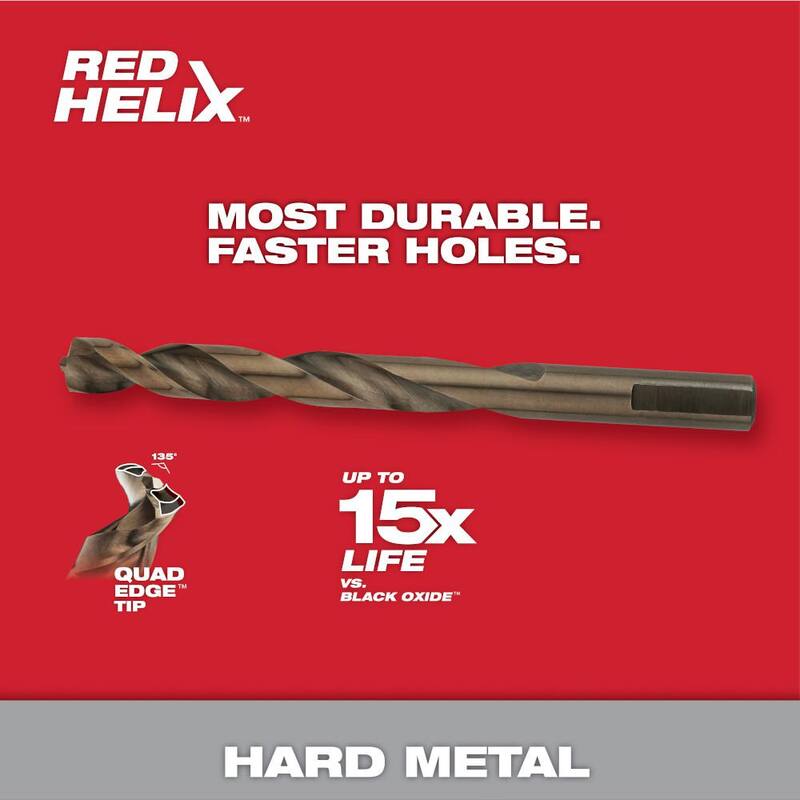 Juego de brocas Milwaukee Cobalt Red Helix para taladros (6 piezas) - 48-89-2330