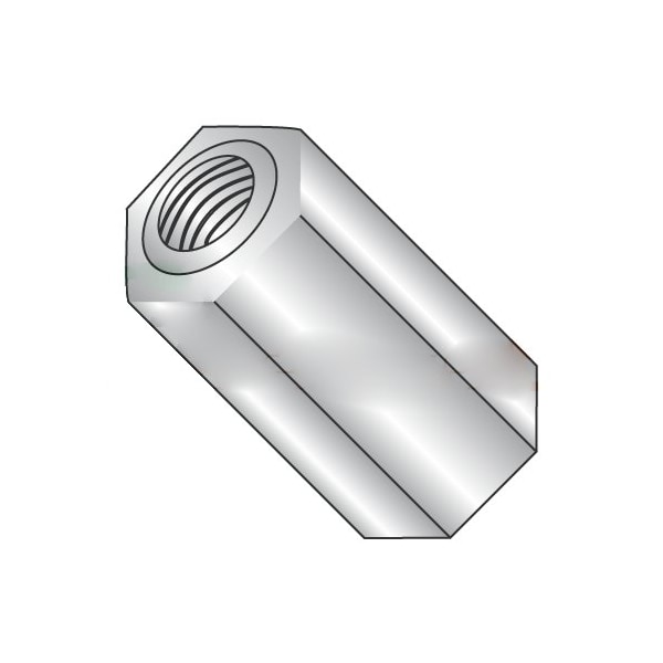 Newport Fasteners Hex Standoff, #8-32 Thrd Sz, 1/4 in L, Stainless Steel Plain, 3/8" Hex W, 100 PK - 190074