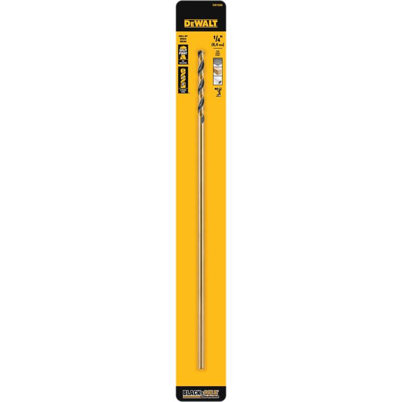 Broca helicoidal negra y dorada de 1/4 pulgadas x 12 pulgadas - DW1606 de DEWALT