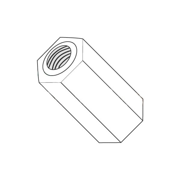 Newport Fasteners Hex Standoff, #2-56 Thrd Sz, 9/16 in L, Nylon Natural, 3/16" Hex W, 1000 PK - 324938