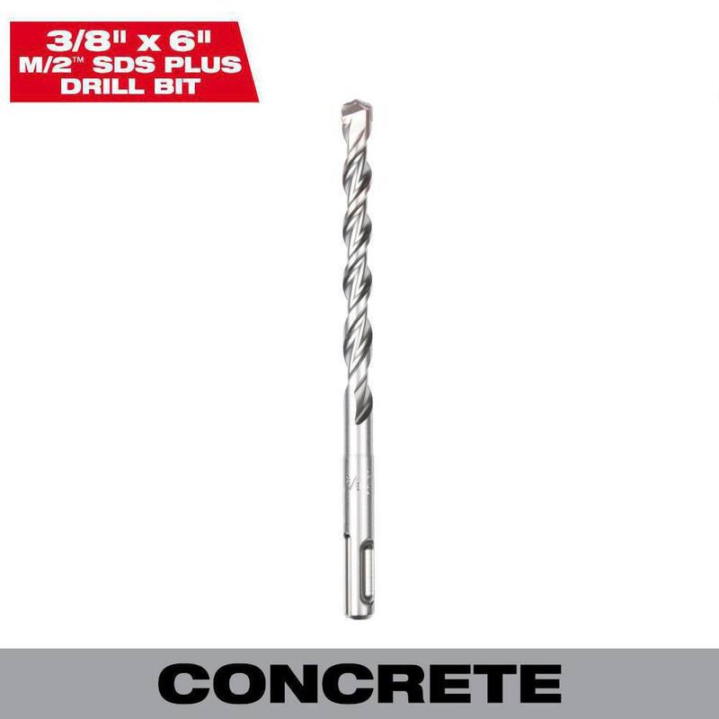 Broca de carburo de 2 cortes SDS-PLUS de 3/8 de pulgada x 6 pulgadas de Milwaukee - 48-20-8251