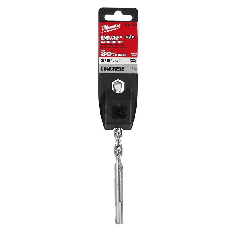 Broca de carburo de 2 cortes SDS-PLUS de 3/8 de pulgada x 6 pulgadas de Milwaukee - 48-20-8251