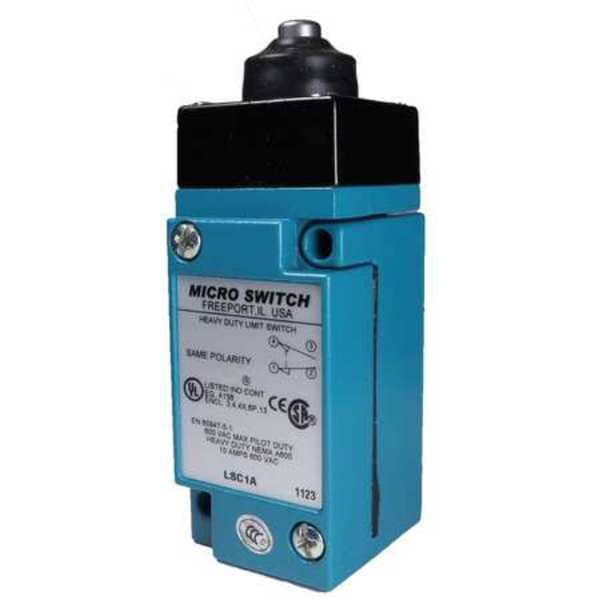Interruptor de límite pesado Honeywell, cabezal, 1NC/1NO, 10A @ 600V CA, Ubicación del actuador: Superior - LSC1A