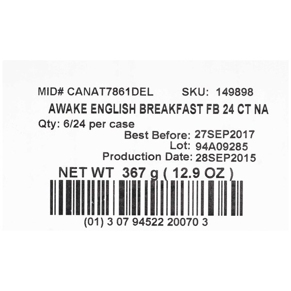 Tazo Tazo English Breakfast Tea Bag, PK144 - 00794522200702