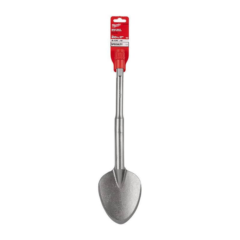 Cuchara de arcilla de acero SDS-MAX de Milwaukee de 4-1/4 pulgadas x 16 pulgadas - 48-62-4094