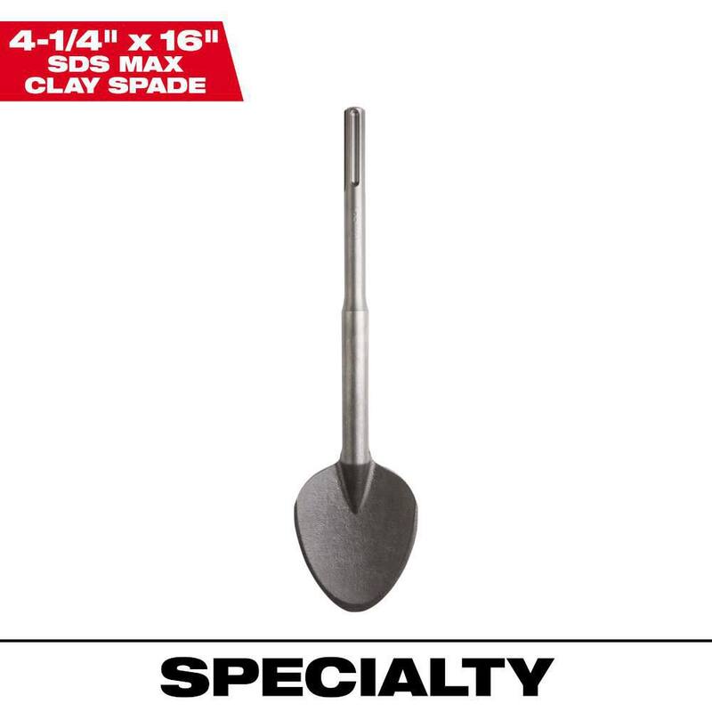 Cuchara de arcilla de acero SDS-MAX de Milwaukee de 4-1/4 pulgadas x 16 pulgadas - 48-62-4094