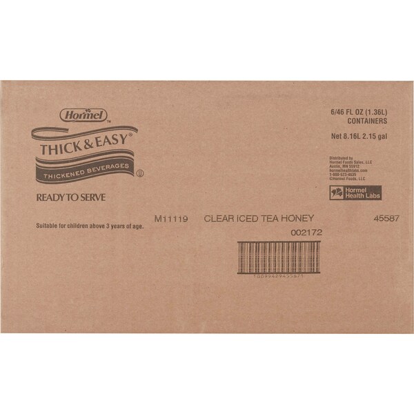 Thick & Easy Thick & Easy Clear Thickened Iced Tea Honey Consistency 46 oz., PK6 - 45587