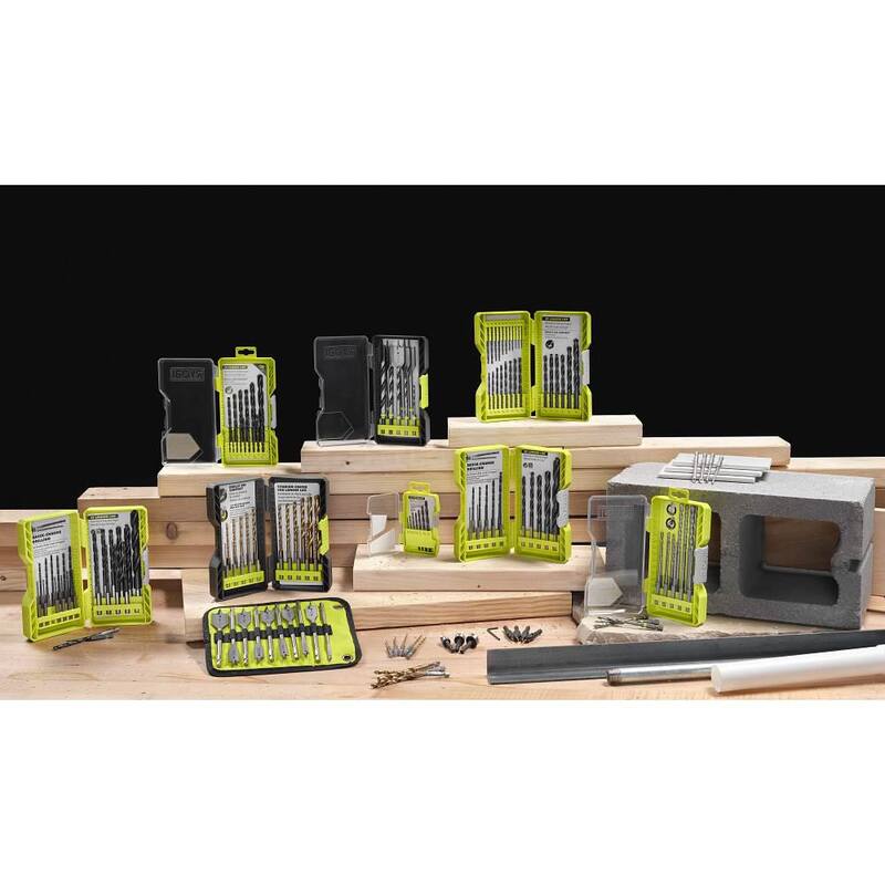 Juego de brocas helicoidales de vástago hexagonal recubiertas de óxido negro de RYOBI (15 piezas) - A971503