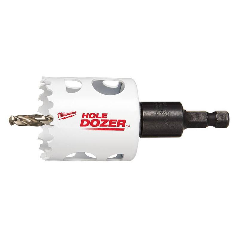 Broca perforadora bimetálica de 1-3/4 pulgadas de Milwaukee con adaptador de 3/8 de pulgada y broca guía - 49-56-9666