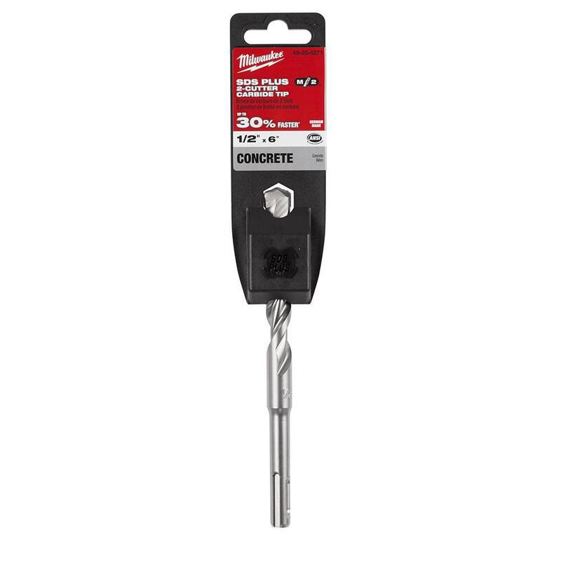 Milwaukee 1/2 pulgadas x 6 pulgadas Broca de carburo de 2 cortes SDS-PLUS - 48-20-8271