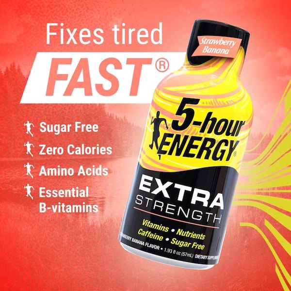 5 Hour Energy 5-hour Energy Extra Strength Sugar Free Strawberry/Banana Energy Shot 1.93 oz - 786127