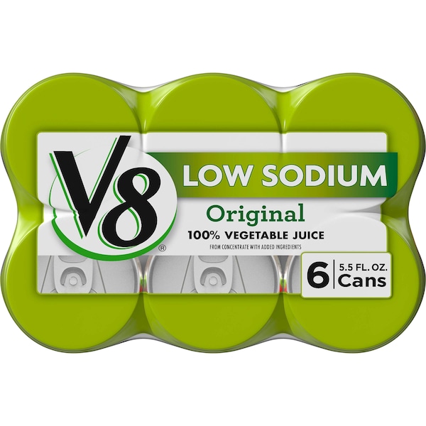 V8 V8 Original Low Sodium 100% Vegetable Juice 5.5 oz. Can, PK48 - 000000067