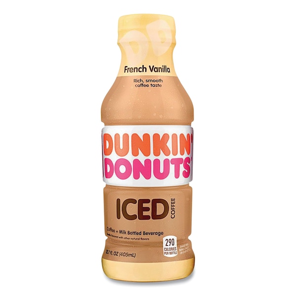 Dunkin French Vanilla Iced Coffee Drink, 137 oz Bottle, 12PK - 049000072396