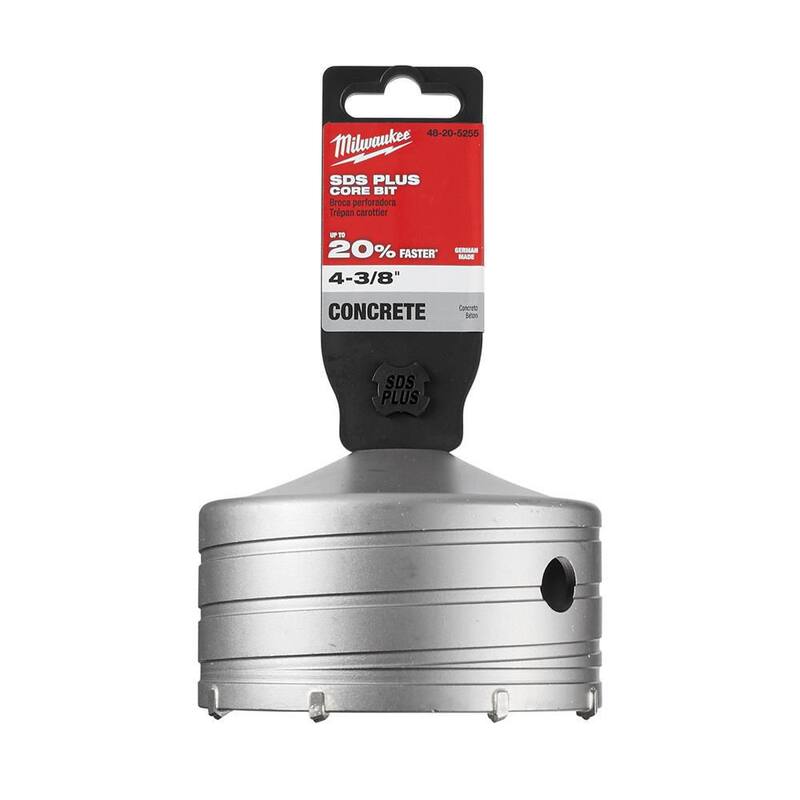 Broca de núcleo de carburo para albañilería de 4-3/8 pulgadas SDS-PLUS de Milwaukee- 48-20-5255