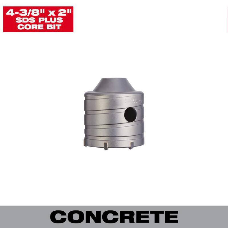 Broca de núcleo de carburo para albañilería de 4-3/8 pulgadas SDS-PLUS de Milwaukee- 48-20-5255