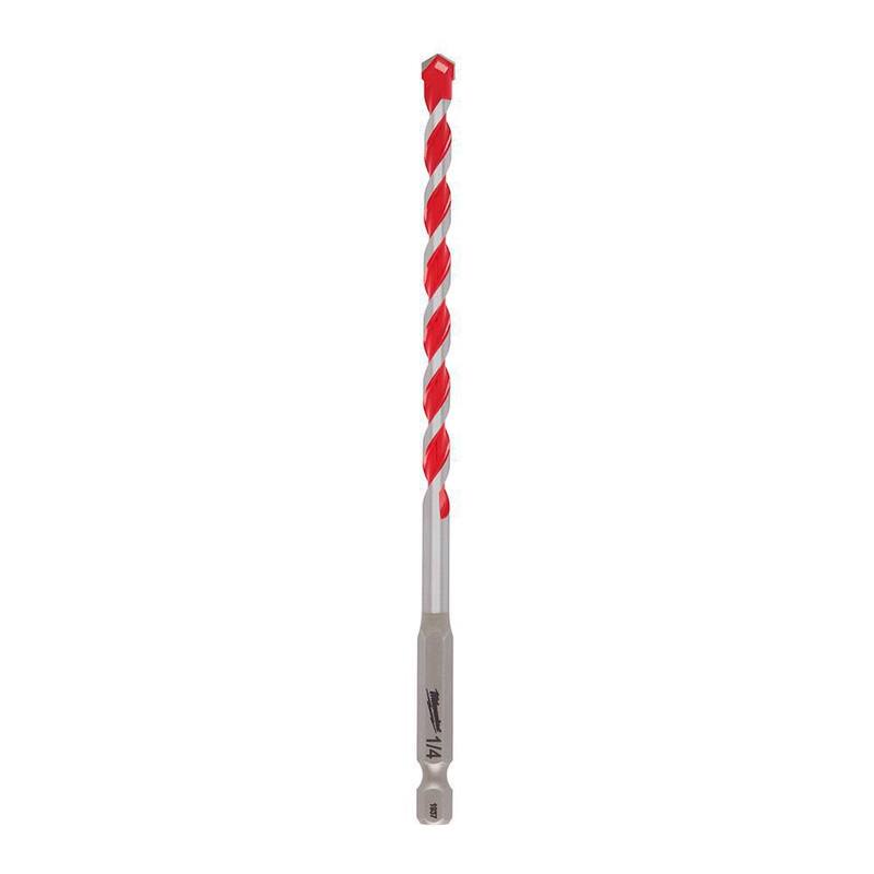 Broca de carburo SHOCKWAVE de Milwaukee de 1/4 pulg. x 4 pulg. x 6 pulg. para taladrar concreto, piedra y mampostería - 48-20-9011