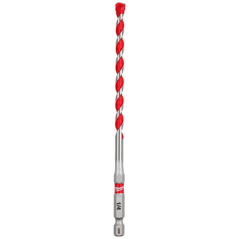 Broca de carburo SHOCKWAVE de Milwaukee de 1/4 pulg. x 4 pulg. x 6 pulg. para taladrar concreto, piedra y mampostería - 48-20-9011