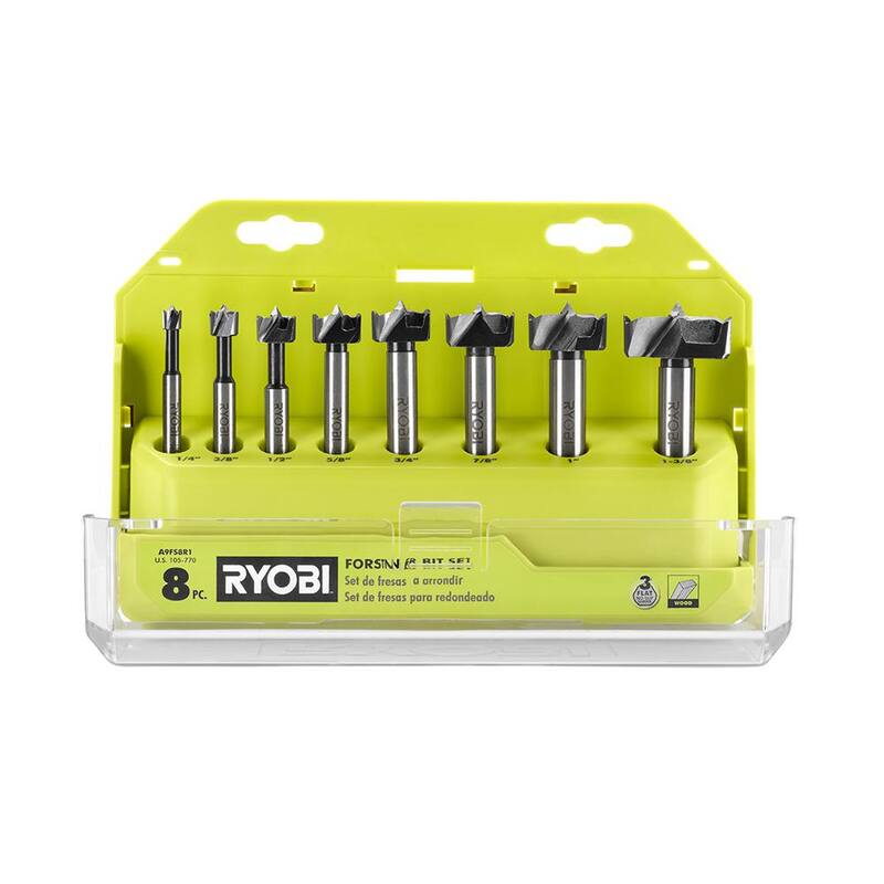 Set de brocas Forstner de acero RYOBI (8 piezas) - A9FS8R1