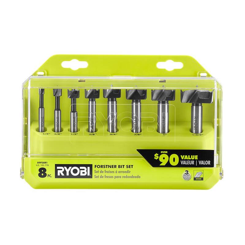 Set de brocas Forstner de acero RYOBI (8 piezas) - A9FS8R1