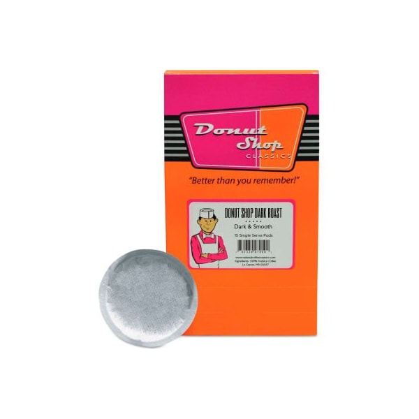 National Coffee Roasters Donut Shop Coffee Pods, Dark Roast, 15/Box - NCR8599961590
