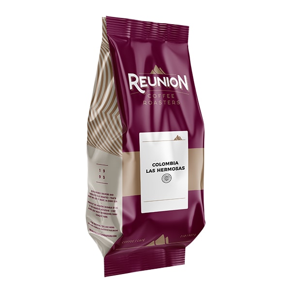 Reunion Coffee Roasters Whole Bean Coffee, Colombia Las Hermosas, 2 Lbs Bags, PK6 PK - CRI1089