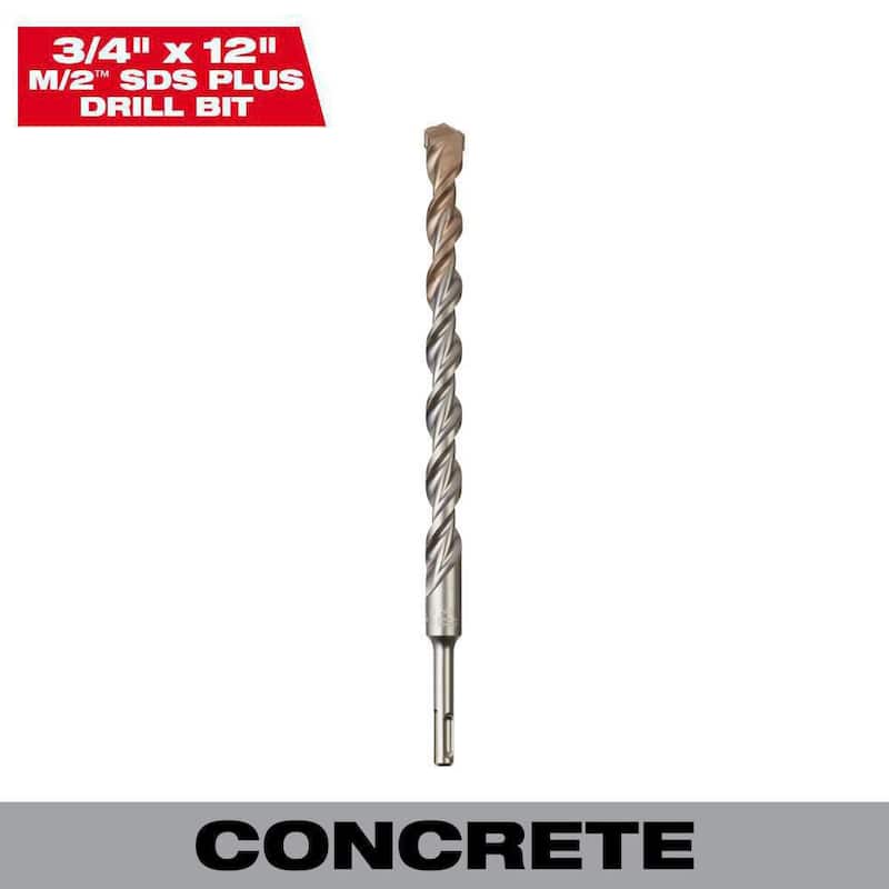 Broca de carburo SDS de 2 cortes de 3/4 pulg. x 12 pulg. de Milwaukee - 48-20-8265
