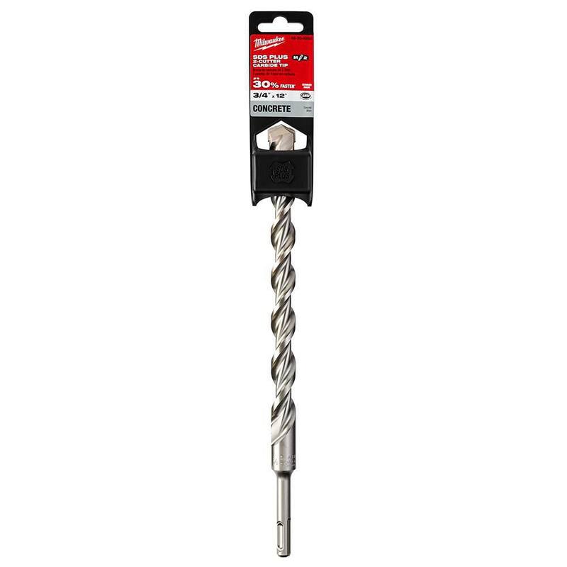 Broca de carburo SDS de 2 cortes de 3/4 pulg. x 12 pulg. de Milwaukee - 48-20-8265