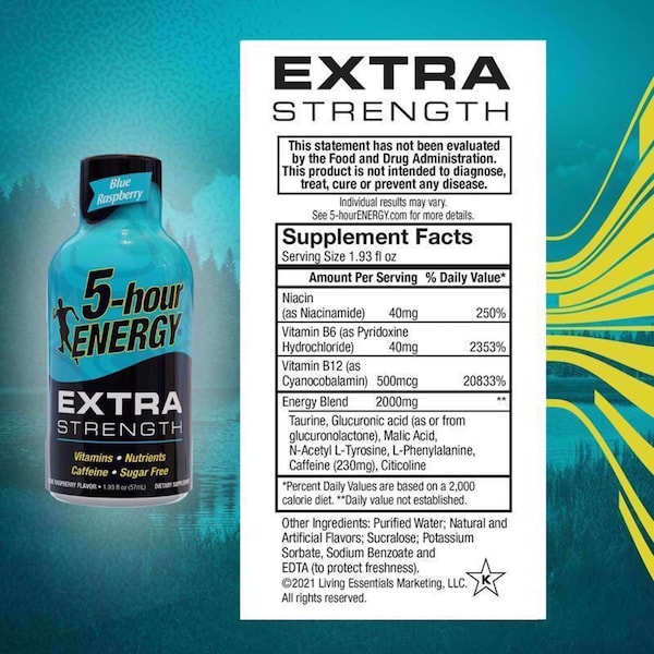 5 Hour Energy 5-hour Energy Sugar Free Blue Raspberry Energy Shot 1.93 oz - 768123
