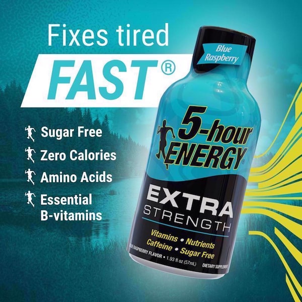 5 Hour Energy 5-hour Energy Sugar Free Blue Raspberry Energy Shot 1.93 oz - 768123