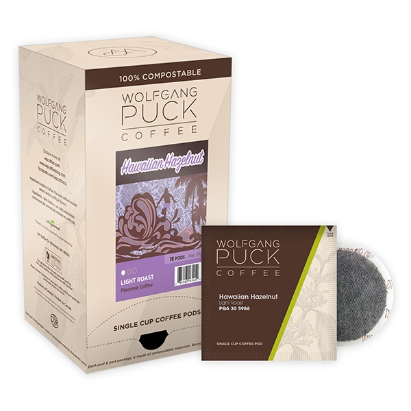 Wolfgang Puck Coffee Hawaiian Hazelnut Soft Coffee Pods, PK108 PK - 016445