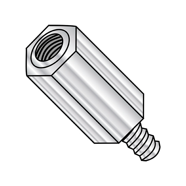 Zoro Select Hex Standoff, M3-0.5 Thrd Sz, Aluminum 4.5 mm Hex W, 500 PK - M453012HMA