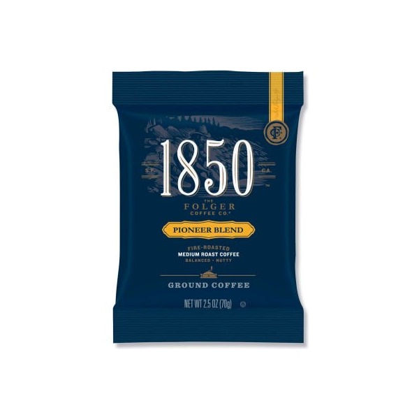 Folgers 1850 Coffee Fraction Packs, Pioneer Blend, Medium Roast, 2.5 oz Pack, 24 Packs/Carton - 21511