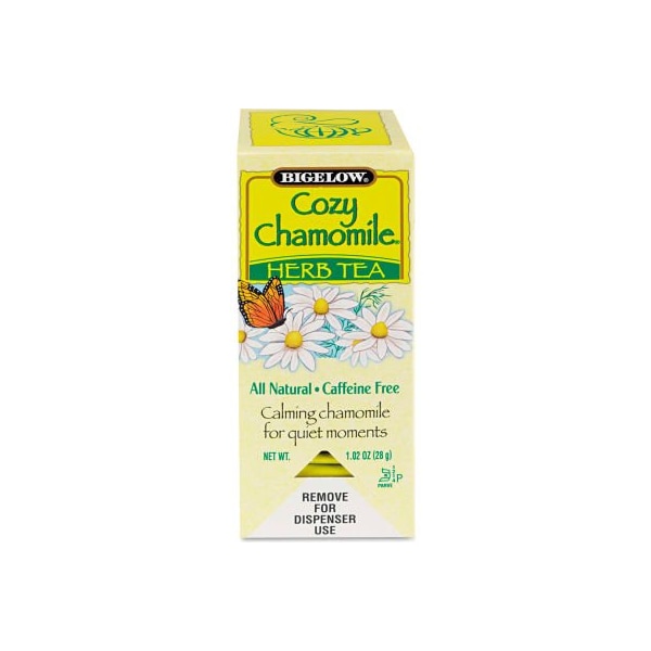 Bigelow Tea Co Bigelow Caffeine-Free Herbal Tea, Cozy Chamomile, 8 Oz Single Cup Bags, 28/Box - BTC00401