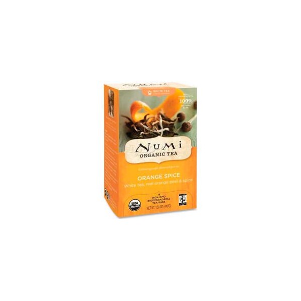 Numi Organic Tea Numi Organic Tea White Tea, Orange Spice, Single Cup Bags, 16/Box - NUM10240
