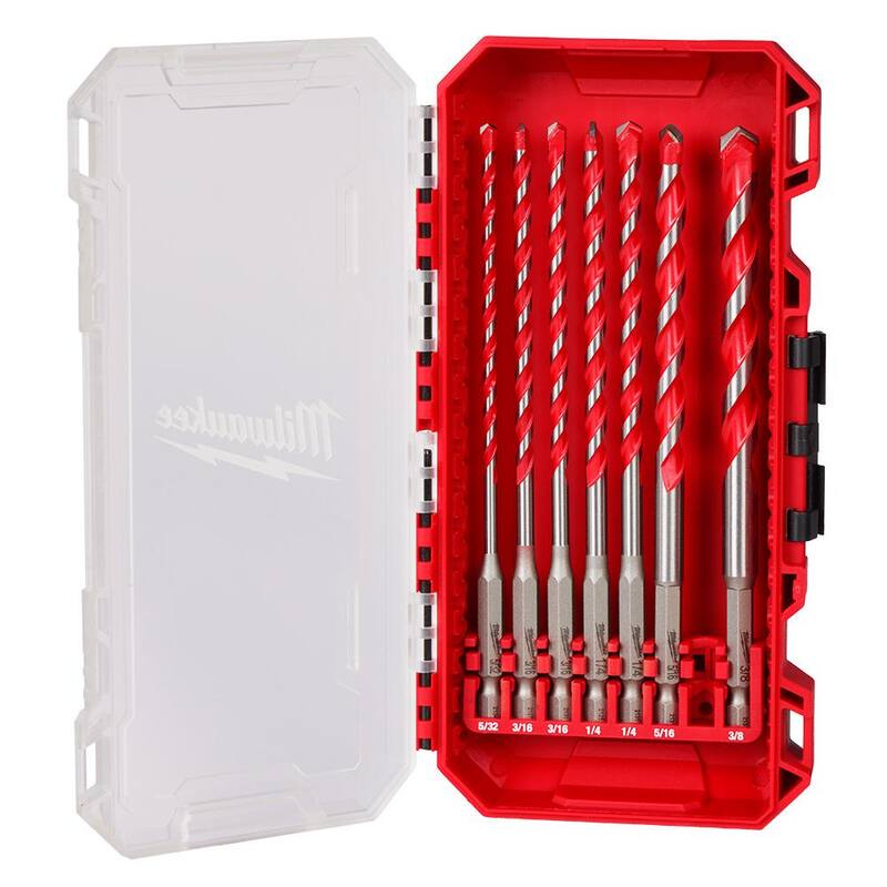 Kit de brocas para taladro de martillo de carburo Shockwave de Milwaukee (7 piezas) - 48-20-9052