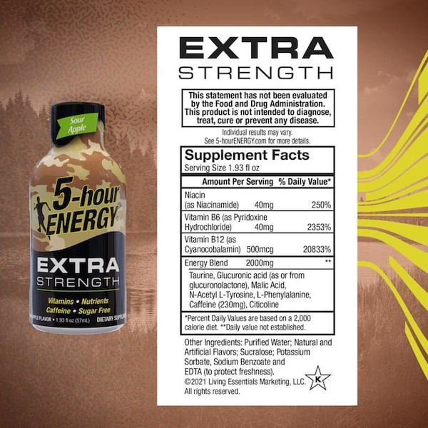 5 Hour Energy 5-hour Energy Extra Strength Sugar Free Sour Apple Energy Shot 1.93 oz - 738126